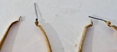 Vintage Gold Tone Statement Earrings ~Large Hammered Loop~Retro~ 3 1/8″ Long~EUC