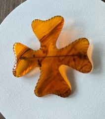 Vintage Maltese Bakelite Cross Brooch 2.5 Inches, Transparent Amber Color