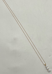 VINTAGE 14k Gold CHAIN necklace w CZ PENDANT in 14 k, marked 14k JCM, 1.61 grams
