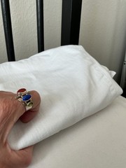 VINTAGE LINDA JOHNSON 3 stone STERLING SILVER 925 RING SOUTHWEST