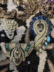 Art Deco Dress Clip Lot 20 1930s Rhinestone Clips Vintage Jewelry Brooch