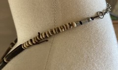 Vintage Cattle Horn Natural NATIVE Bib Necklace 23” Rustic Bohemian – AS IS