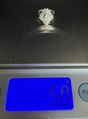 14 KT WG Vintage Ballerina Style Natural Diamond Ring, 2.15 TCW, 5.8 Grams