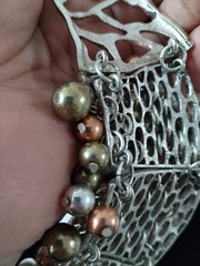 Chic Vintage Necklace N Earrings With Gold, Silver N Rose Gold Baubbles…