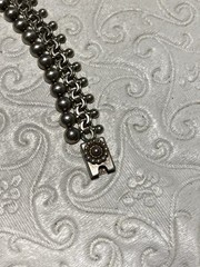 Nils Elvik Sterling Silver Necklace “Bubble” “Ball Fringe” Style Norway 14 1/2″