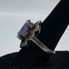 Sterling Silver 925 Amethyst Blue Topaz Ring Pendant Jewelry Lot 18.1g Size 6.25