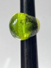 Vintage Lucite Ring Size 6.75 Bubble Dome Modern Chunky Statement Acrylic Kiwi
