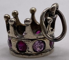 Brown County Sterling Silver Rhinestone Purple Charm 2.3g 1/2”