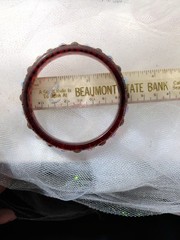 Vintage Y2K Lucite Rhinestone Bangle Bracelet Lot of 6 AB Crystal Brown Tones…