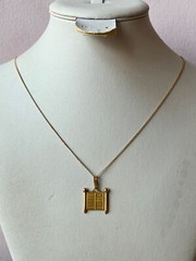 UNIQUE VINTAGE 14K TORAH 10 COMMANDMENTS MOSES PENDANT NECKLACE MADE IN ISRAEL