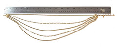 VINTAGE MONET GOLD TONE 5 STRAND NECKLACE 16″ to 18″ Adjustable Chains