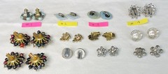 Vintage MCM earrings, unsigned, Clip On And Pierced, lot of 12 pairs