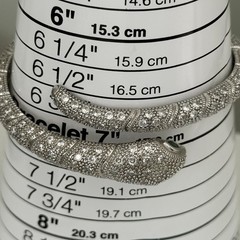 Snake Serpent Bracelet Clear CZ Green Eyed Silver Tone Sparkly Hinged Bangle