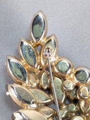 Verified Juliana D&E Frosted Amber Topaz Rhinestone Feather Brooch Earrings Set