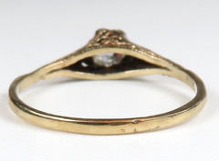 Antique Art Deco Old European Diamond Engagement 18KW Ring Sz 6.75 UK-N EGL USA