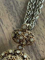 VTG CELEBRITY NY Cabochon Rhinestone Pendant Chain 18” Necklace