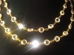 SWAROVSKI SWAN SET/LOT CLEAR CRYSTAL BEZEL NECKLACE 36″&EARRINGS,CLUSTER,DANGLE