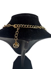 Vintage Gold-Plated Necklace With Large White Bead Accents Adjustable Length