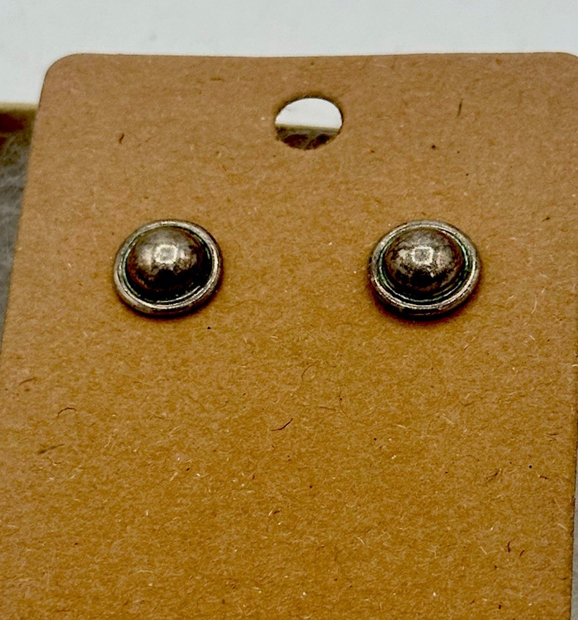 Vintage Sterling Stud Post Round Earrings About 6mm Backs 925 Also