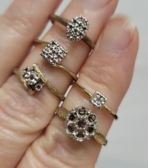 5 Vintage Brass Wedding Rings Salesman Samples No Stones Size 5.5 To 6.5