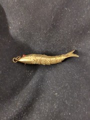 Vintage Gold Tone Articulated Fish Pendant