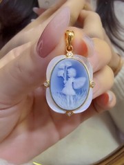 Antique style Cameo Pendant 925 Silver plated Vintage Necklace Estate Jewelry123