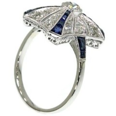 4.00Ct Art Deco Style Round Lab Created Diamond Wedding Finish White Gold Ring