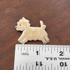 VTG AJH Dog Brooch 1.25in Swirl Enamel 925 Sterling Anne Jane Harvey Shih Tzu ?