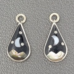 Vintage Southwest Sterling Silver Moon Star Night Pendant 2 Charms 925 Signed JP