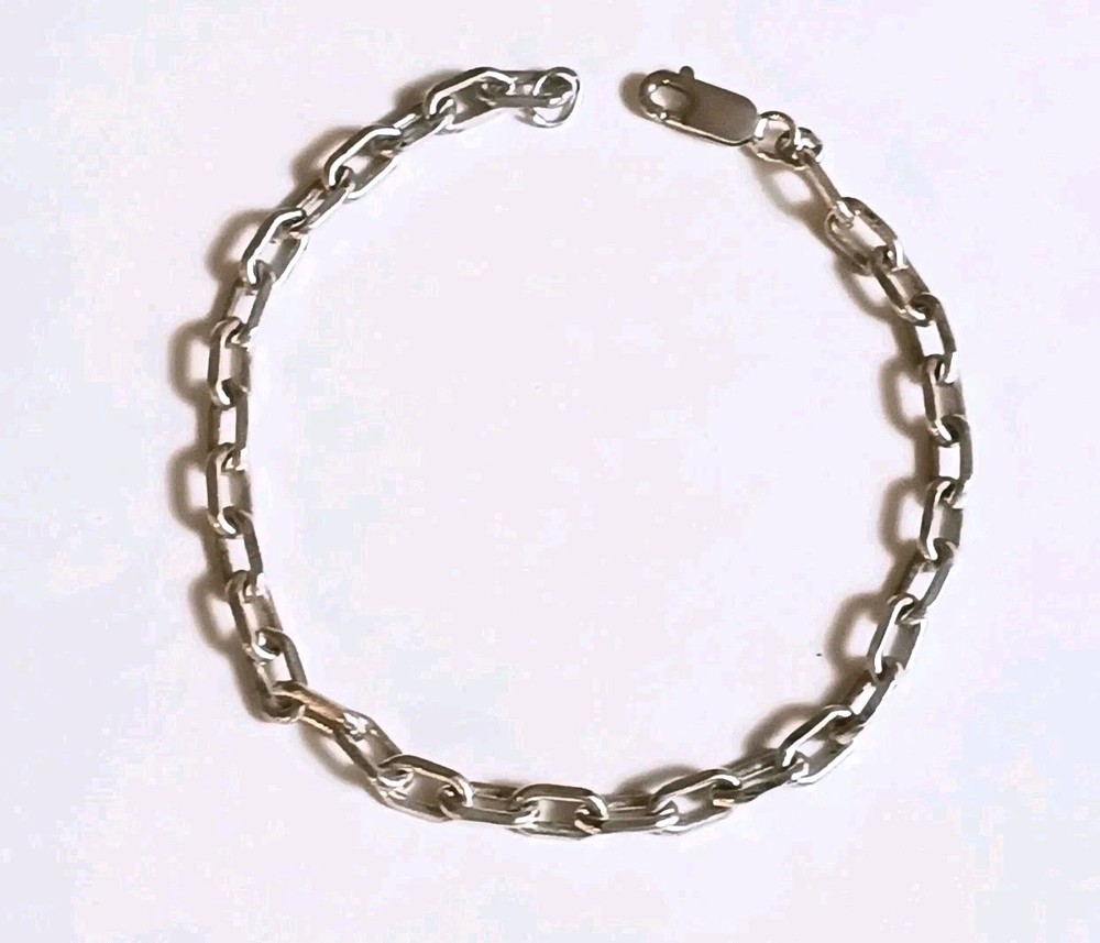 Vtg Sterling Silver Cable Bracelet Oval Links 7.5″