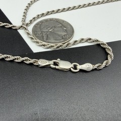 Nice Vintage SXI Italy Sterling Silver 2.4mm Rope Chain 30″ XL Necklace 15.1g