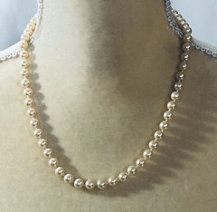 Marvella Necklace Faux Pearl Individually Knotted 19 in Length – Vintage