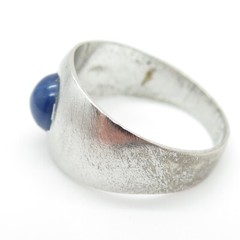 925 Sterling Silver Antique Art Deco Lab-Created Star Sapphire Ring Size 11.25
