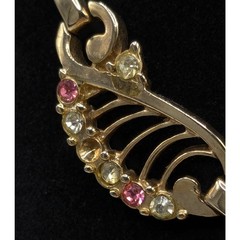 Vintage LUSTERN Louis Stern Art Deco Gold Tone Filigree Choker Necklace 15in