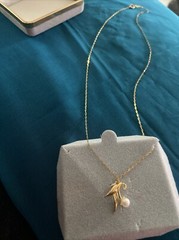 Vintage Dansal 14K Gold Filled Cultured Pearl Pendant Necklace 18” New Old Stock