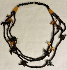 Vintage Estate Multi-Strand Safari Animals Tribal African Necklace Multi Tone