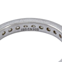 Vintage Sterling Silver 925 Cubic Zirconia Eternity Band Ring Size 7
