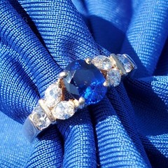 Original EARTH MINED SAPPHIRE DIAMOND Deco Engagement Ring 14K GOLD Solitaire