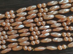 Multi-strand Necklace Made of Artificial Pearls Vintage Soviet Jewelry USSR