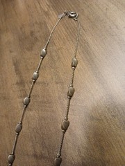 Vintage Revlon Necklace- Gray Bronze Floating Beads Cable Jewelry 18″ Length