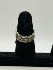 Vintage Latvian Sterling Silver 7 Day Ring or Bride’s Ring with Baltic Symbols