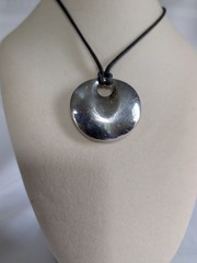 Vintage Robert Lee Morris 925 Sterling Contemporary Disc Pendant Necklace