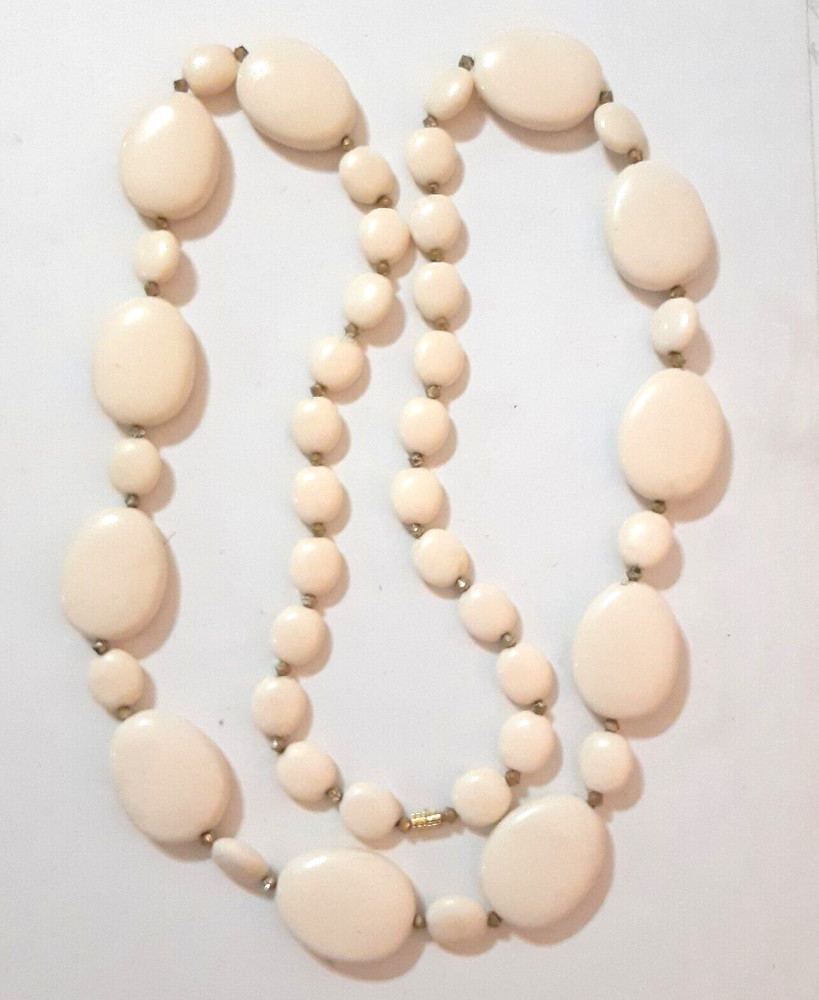 Vintage Lucite Bead Necklace 12 to 24 mm *38 inch
