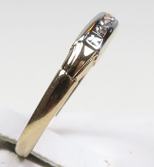 Antique Art Deco 1920’s Diamond Wedding Band 14KW/Y Ring Size 6 UK-L1/2