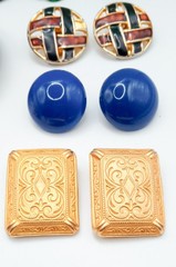 VTG Clip On Earring Lot 14 Pairs Laurel Burch Audrey Schenk Bergère Avon