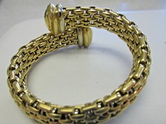 Stunning Italian Flex Bangle Bracelet 18k Gold 77.8 Grams One Size fits all