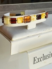 14K Gold Sterling Elastic Stretchy Beads Amber Bracelet Genuine Assorted Colors