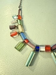 Vintage Glass Bead Sterling Silver Necklace Marked 925 India 20” #595