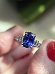 Tanzanite Diamond Ring in 14k White Gold