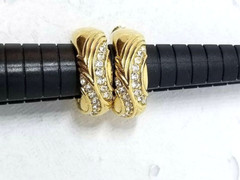 BEAUTIFUL VINTAGE NAPIER GOLD TONE SCREW BACK CLIP ON EARRINGS WITH RHINESTONES